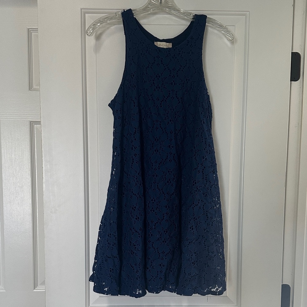 Altar'd State Navy Blue Lace Mini Dress